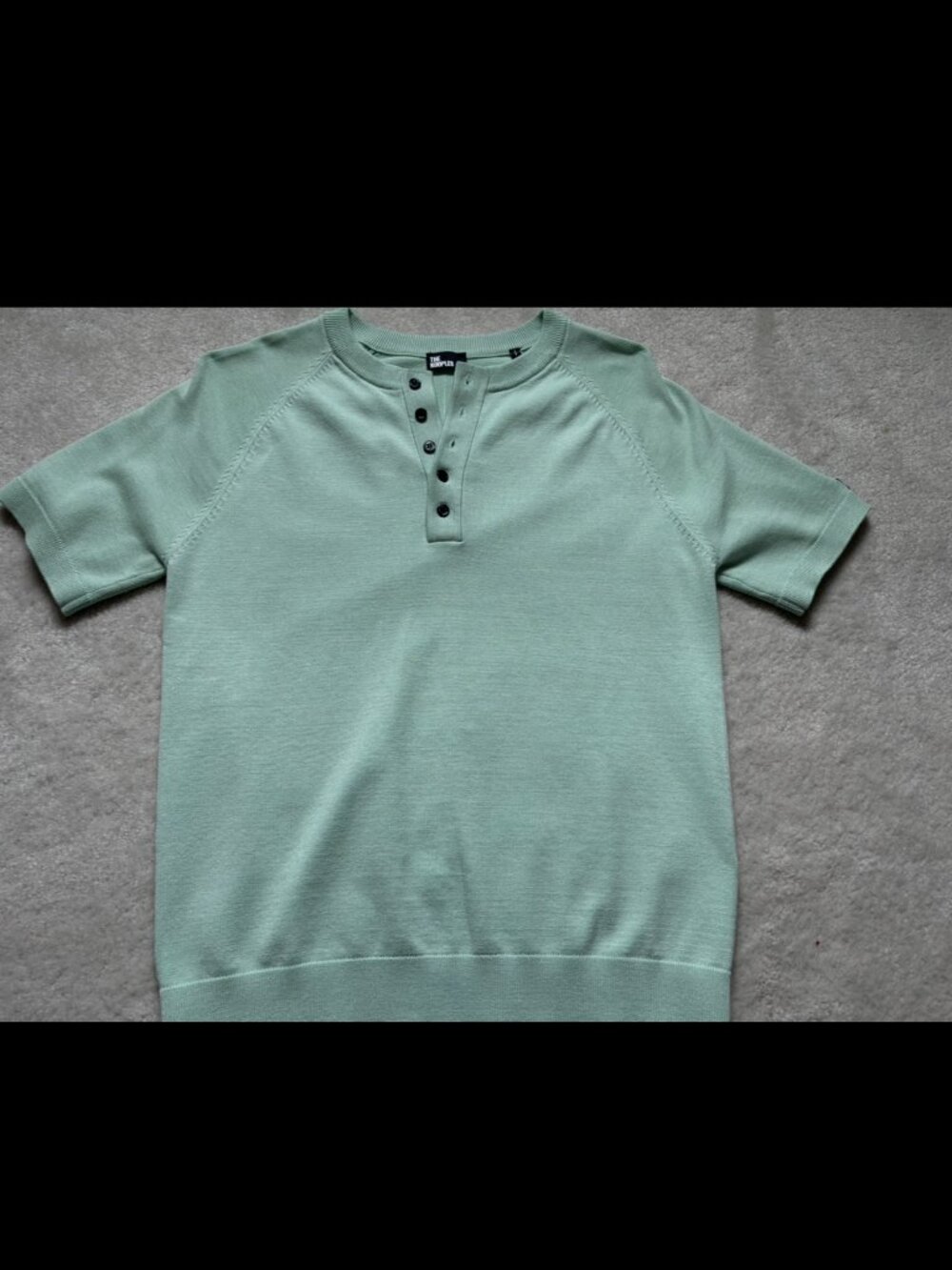 THE KOOPLES Mint Green Fine Knit Henley Sweater Shirt Top SMALL
